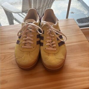 Adidas Gazelle Yellow and Maroon